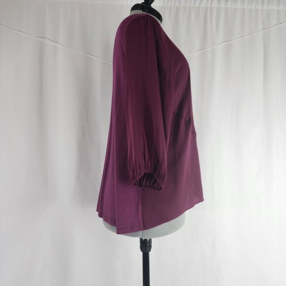 Dolan Left Coast Collection Womens XL Burgundy Knotted Front Blouse - Picture 7 of 16